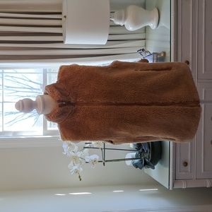 J.Crew Womens Teddy/Sherpa‎ Excursion Zip Up Vest Camel Color Size S